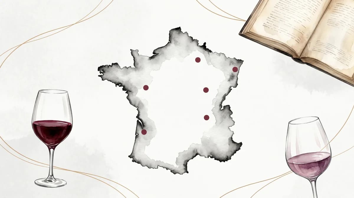フランスワイン完全ガイド｜ソムリエ試験で頻出する6大産地・品種・AOCを地図で総まとめ【2026年版】のアイキャッチ画像