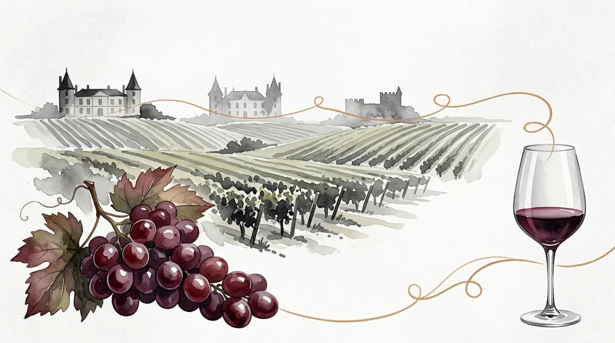 ボルドーの左岸メドック地区とシャトーのイメージ