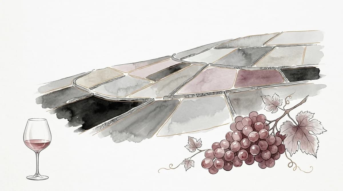 ブルゴーニュの細分化されたクリマ(区画)のイメージ