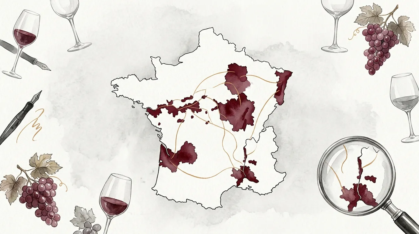 フランスワイン産地の地図学習イメージ